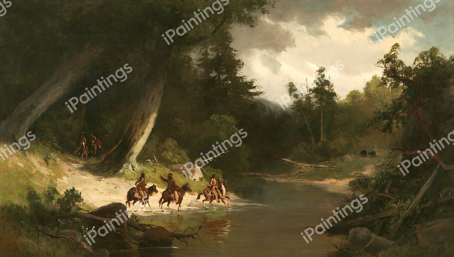 Headwaters of the Columbia River. The painting by Frederick Ferdinand Schafer