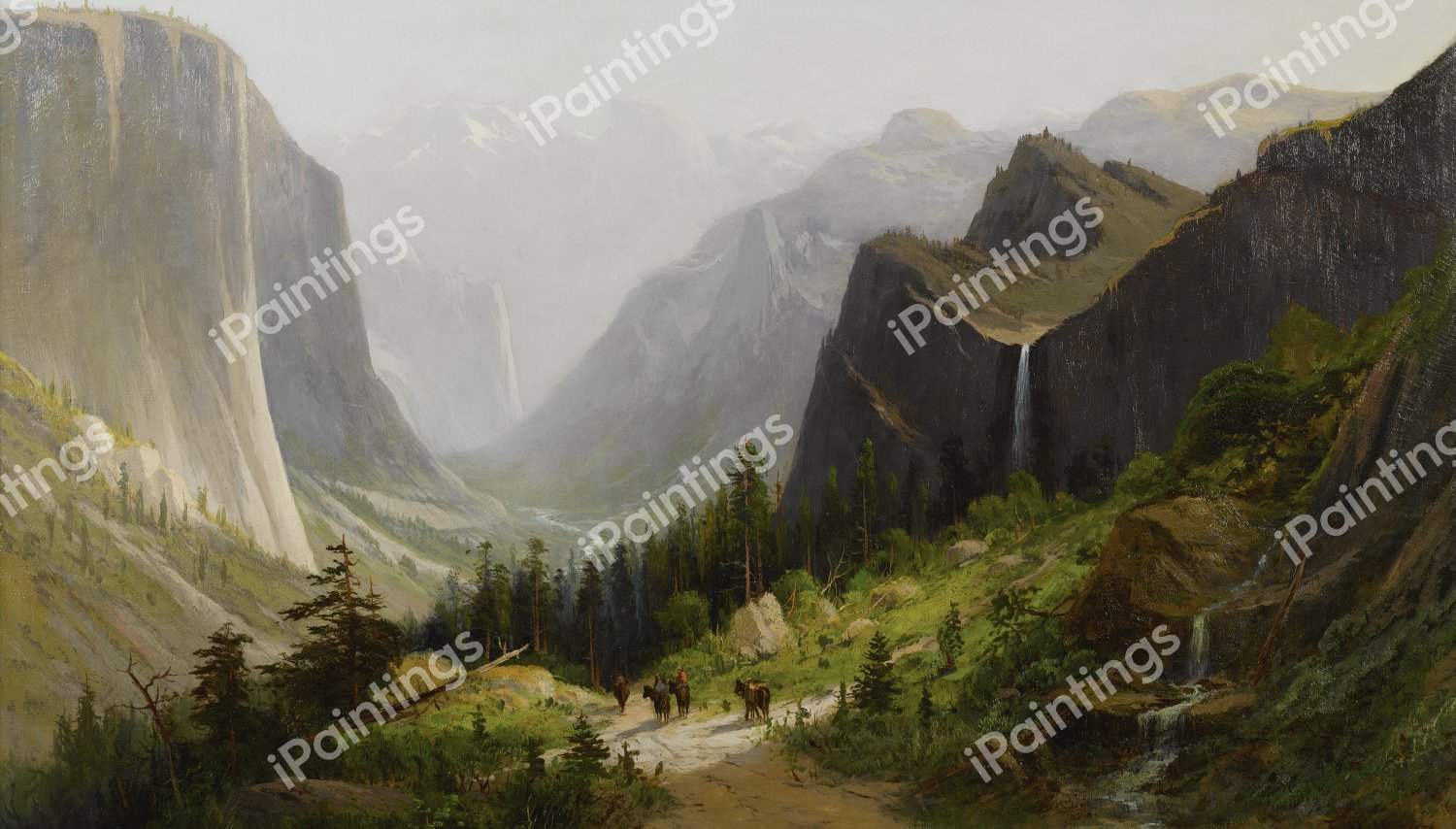 Yosemite Valley, California. The painting by Frederick Ferdinand Schafer
