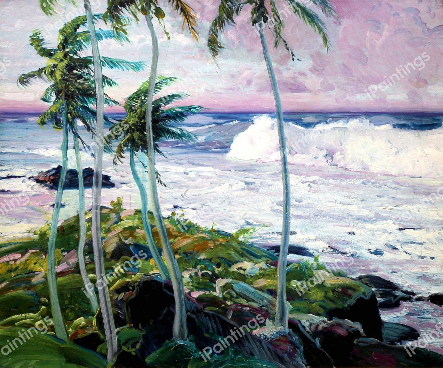 A View Under the Trade Winds, Barbados. The painting by Frederick Judd Waugh