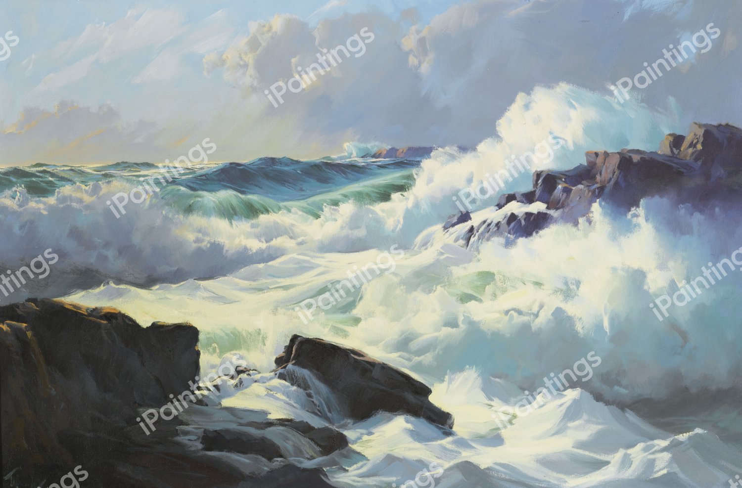 Breaking Surf. The painting by Frederick Judd Waugh