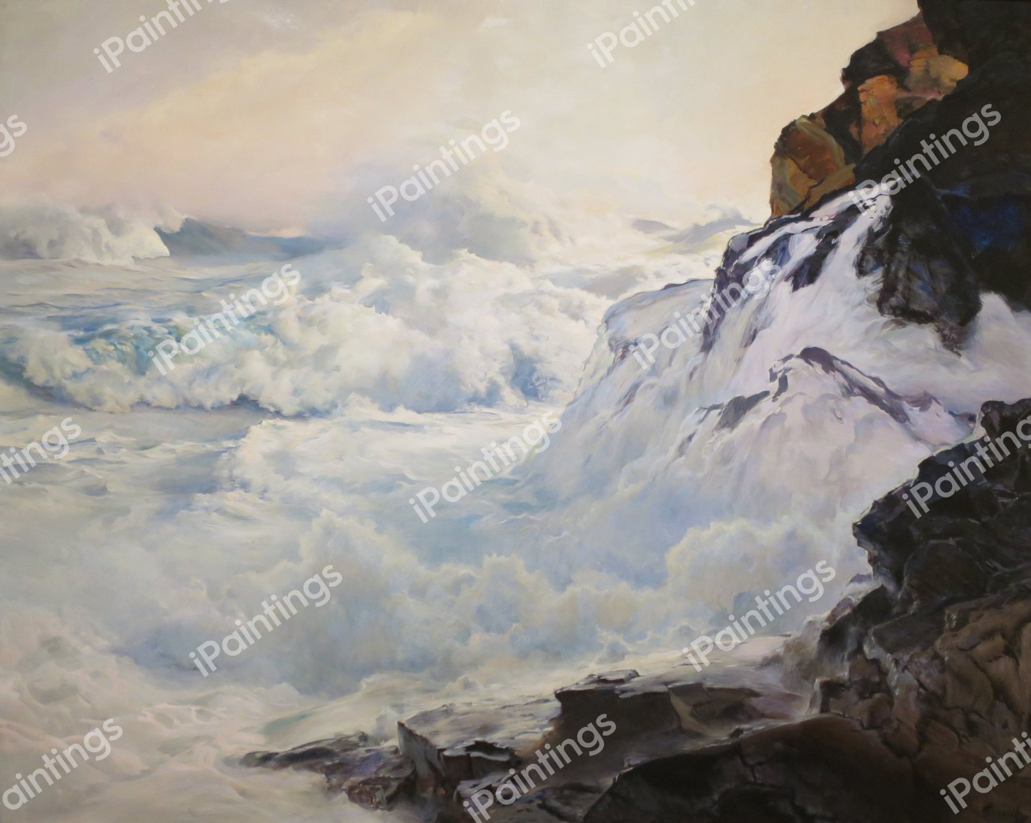 Smothering Surf. The painting by Frederick Judd Waugh