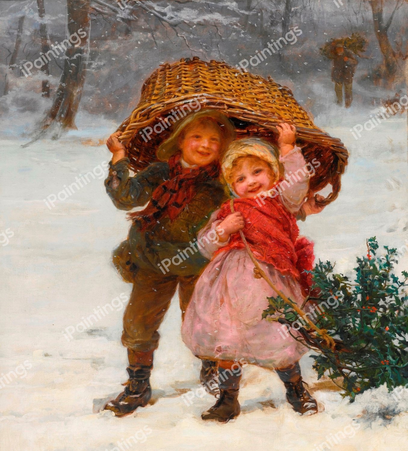A Yuletide. The painting by Frederick Morgan