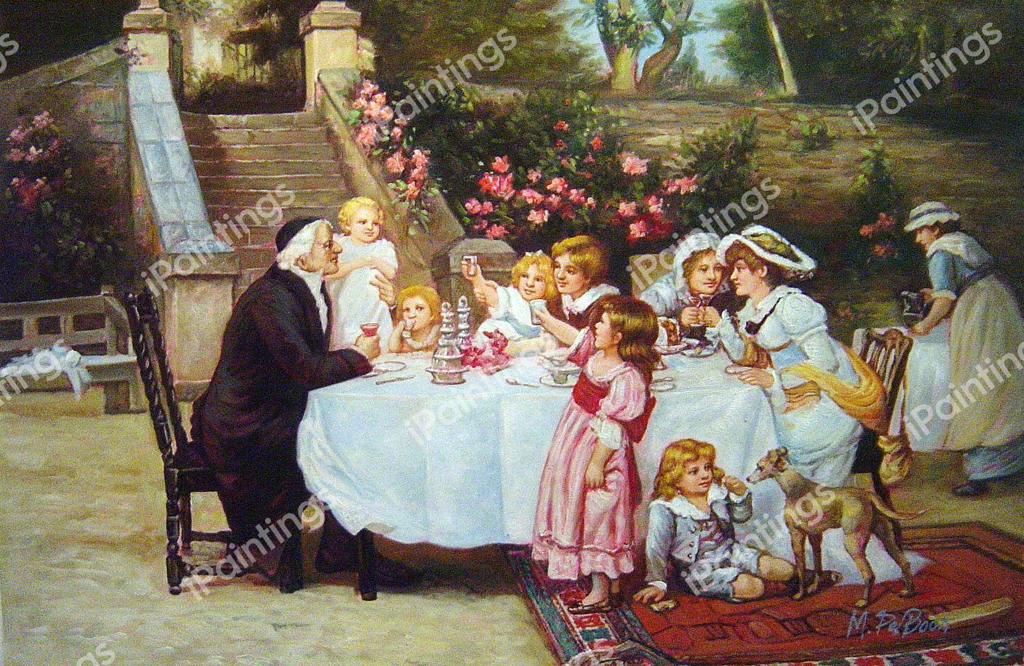 His First Birthday. The painting by Frederick Morgan