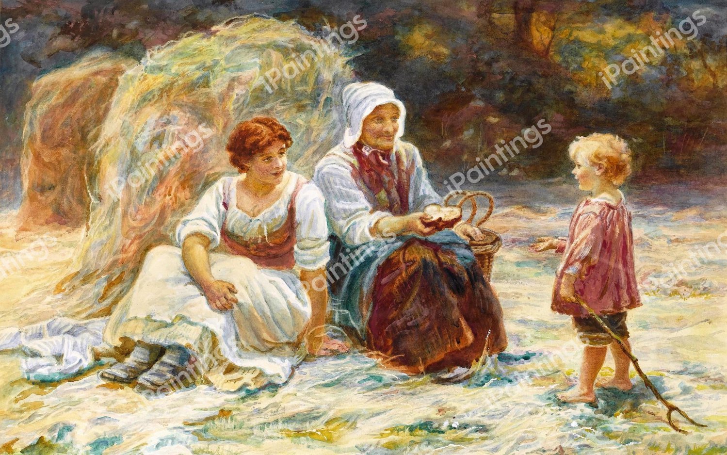 Midday Rest. The painting by Frederick Morgan