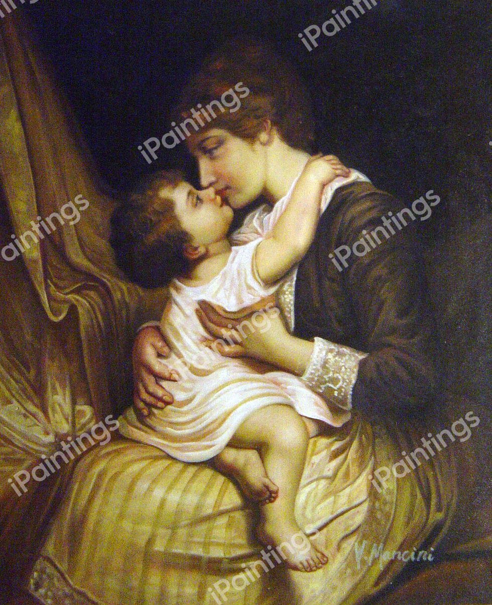 Motherly Love. The painting by Frederick Morgan