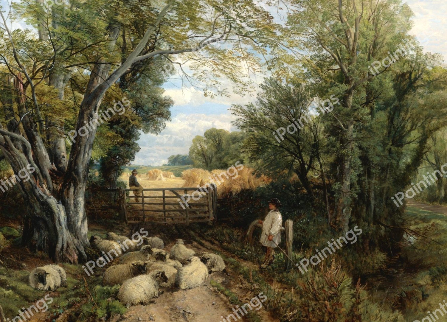 Landscape in Wales. The painting by Frederick William Hulme