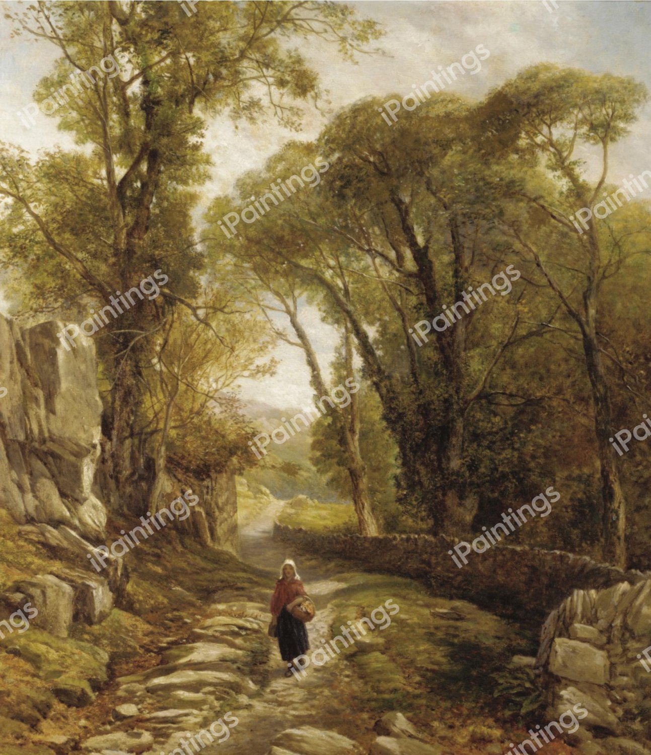 Woodland Walk. The painting by Frederick William Hulme