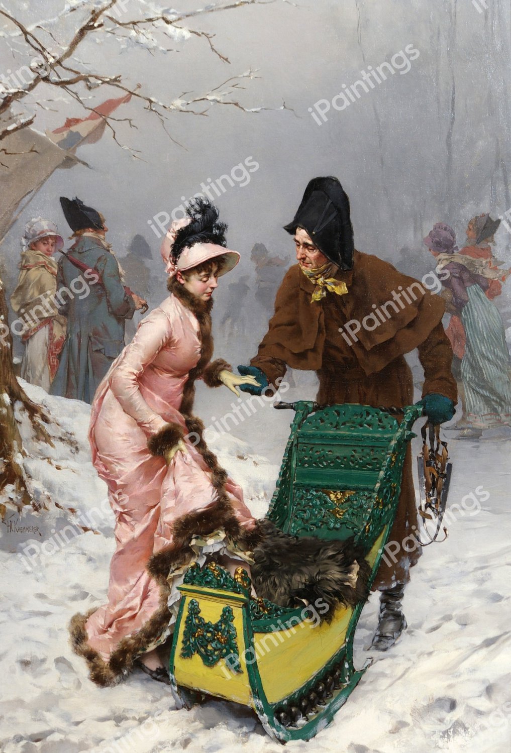 A Welcome Ride. The painting by Frederik Hendrik Kaemmerer