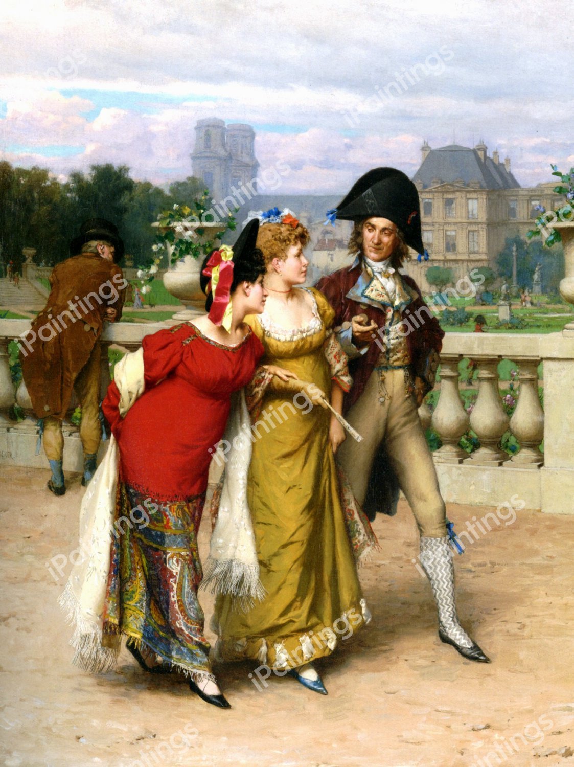 The Promenade. The painting by Frederik Hendrik Kaemmerer