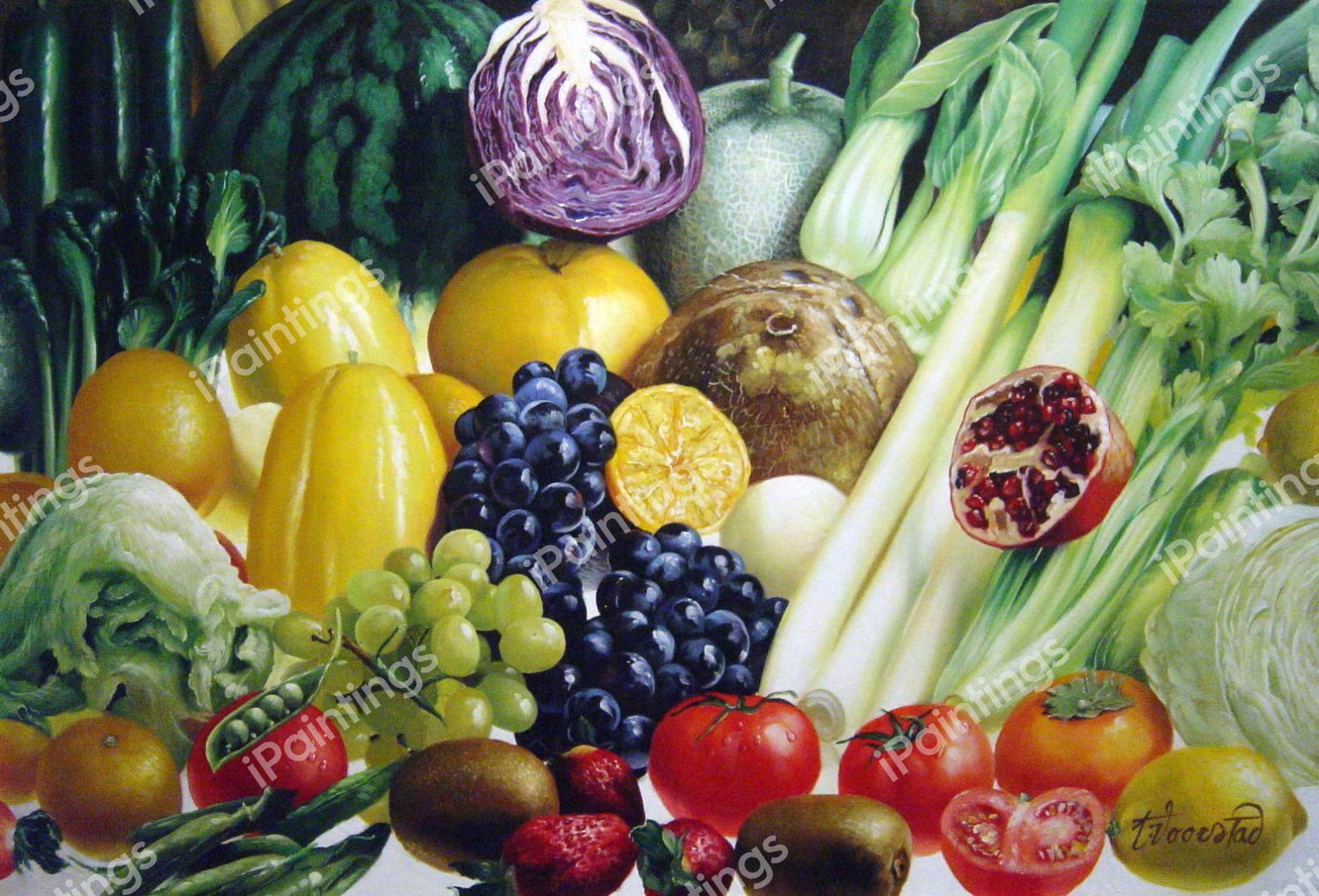 Fresh Vegetables And Fruit. The painting by Our Originals