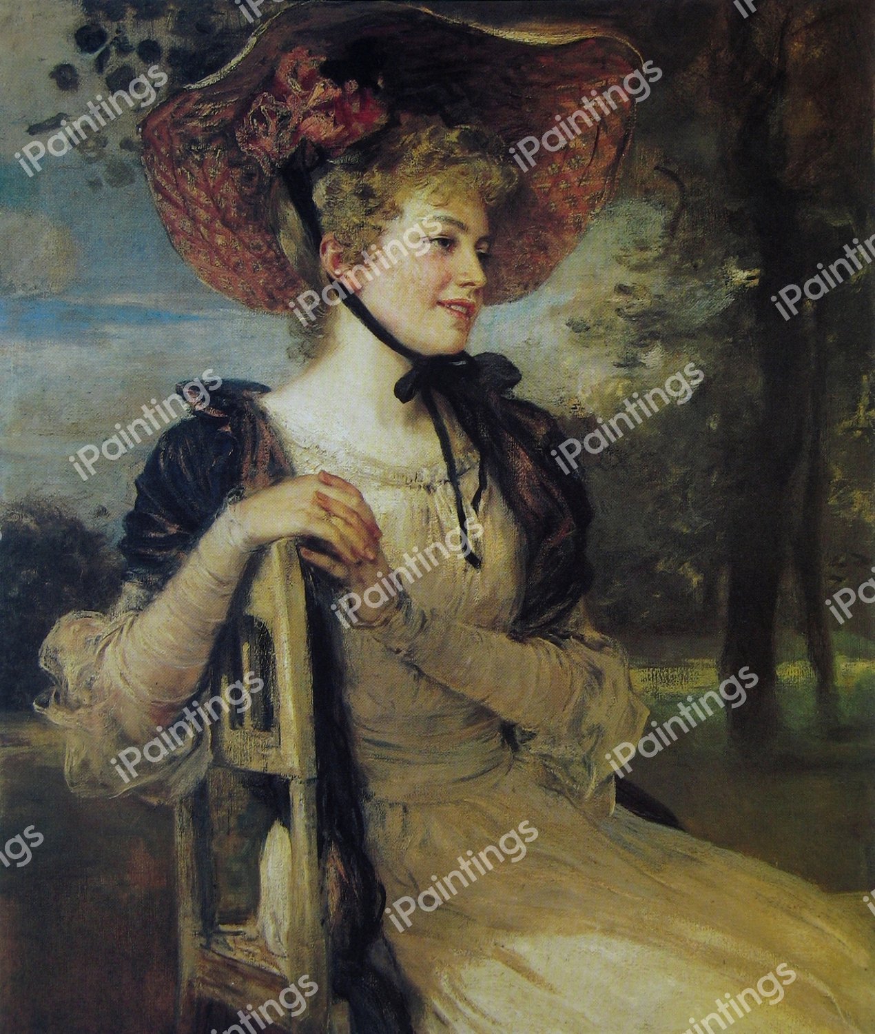 Daughter of the Poet Ludwig Ganghofer. The painting by Friedrich August Kaulbach