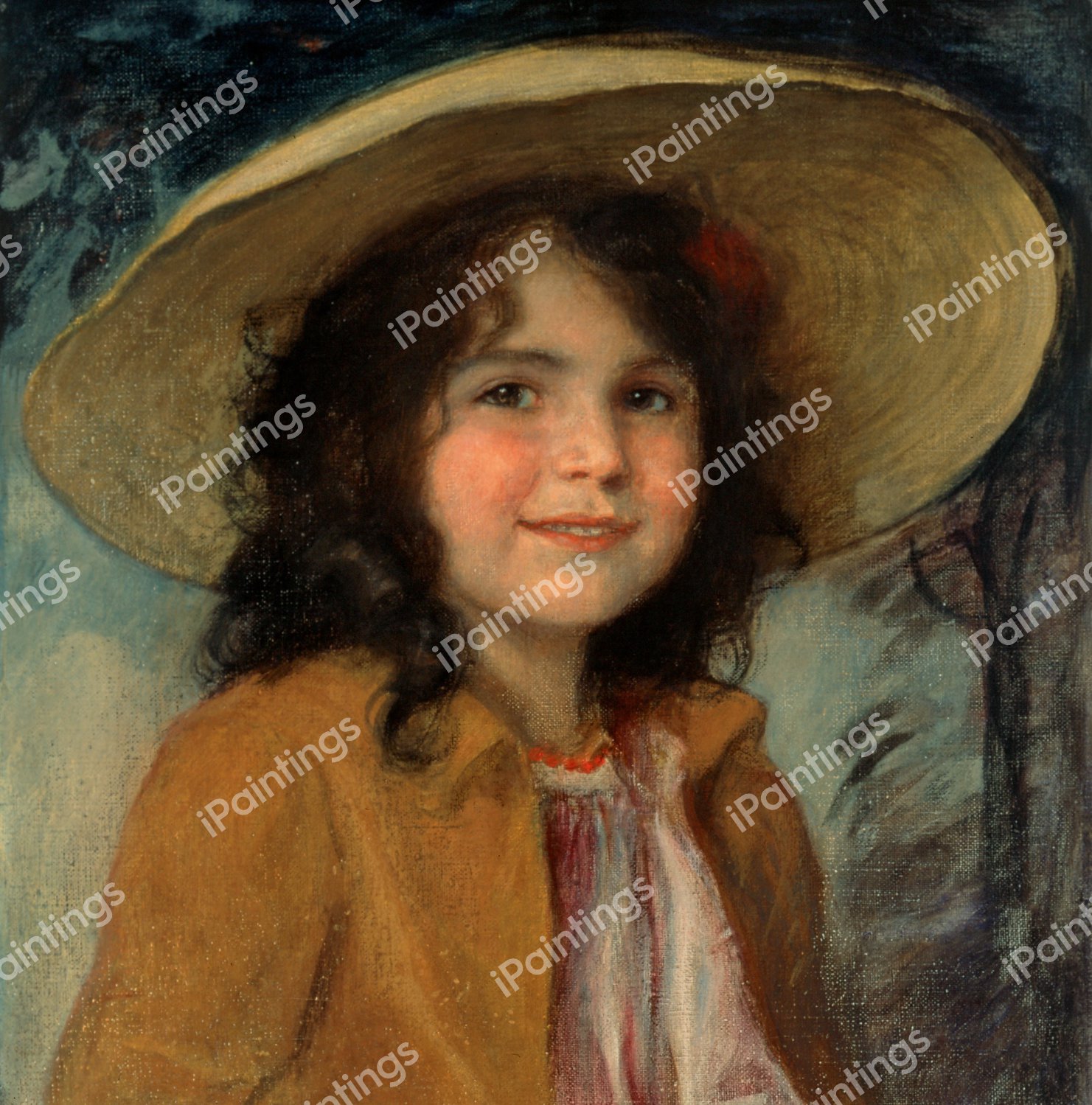 Portrait of the Artist's Daughter Hedda. The painting by Friedrich August Kaulbach