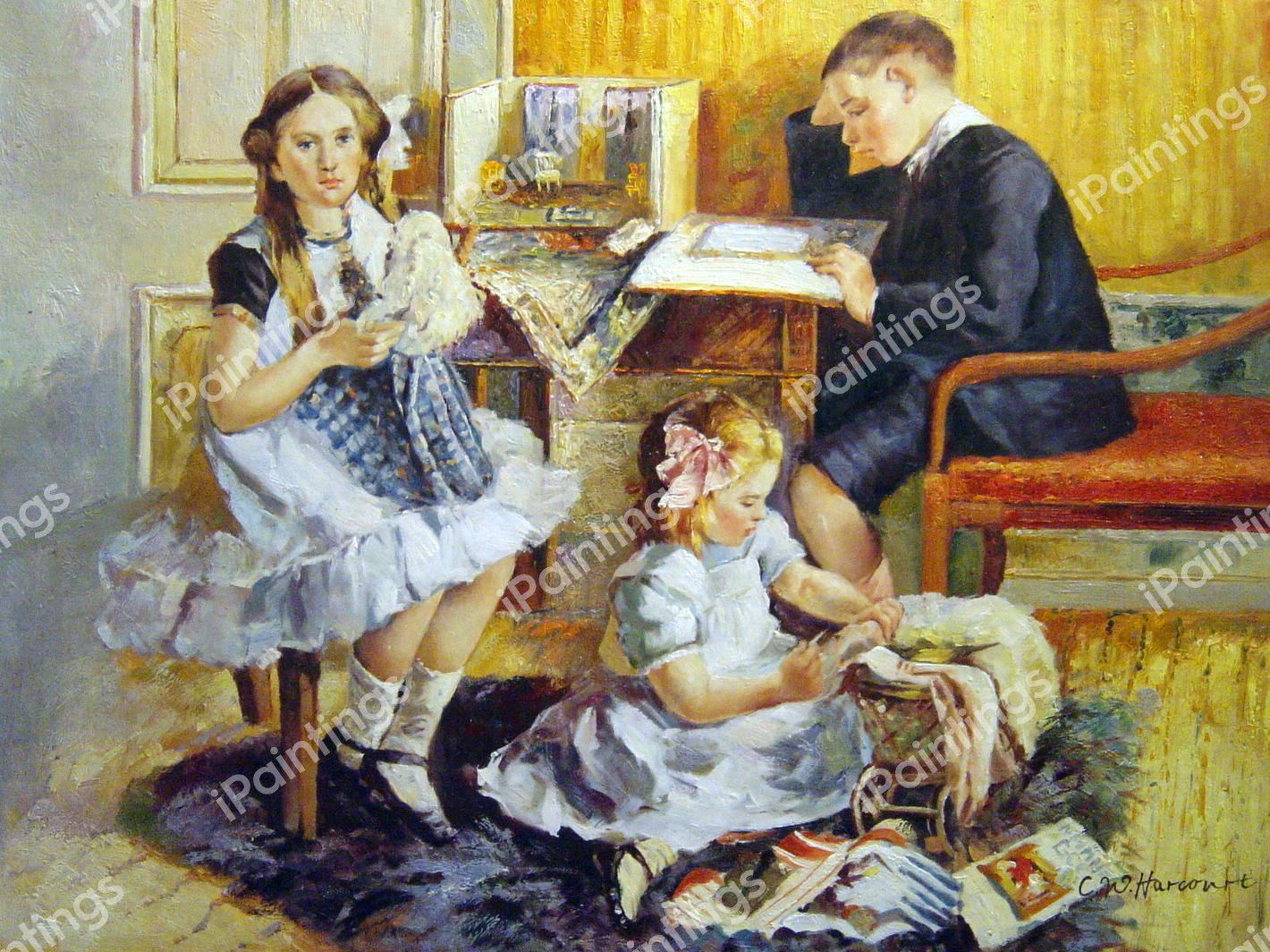 Children's Pastimes. The painting by Gad Frederik Clement