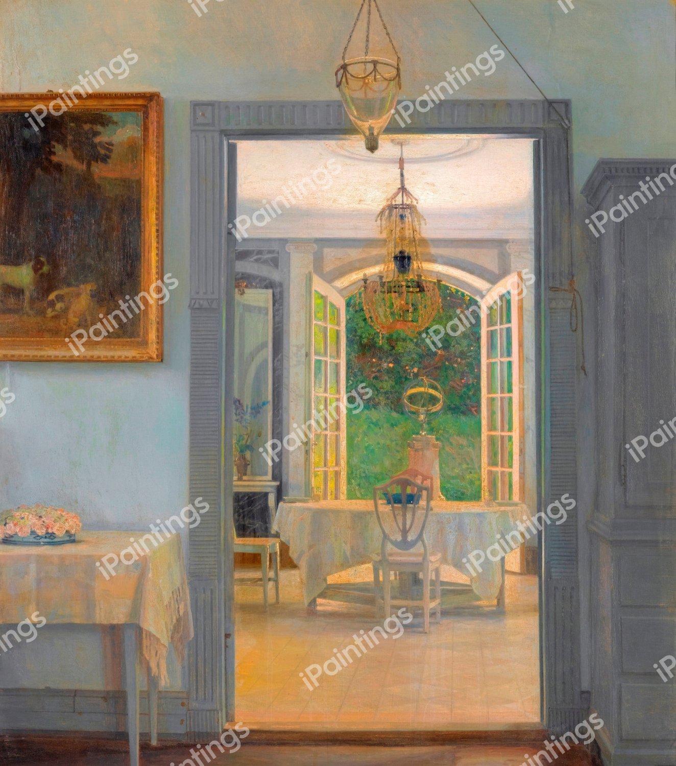 Interior with Afternoon Sun. The painting by Georg Nicolai Achen