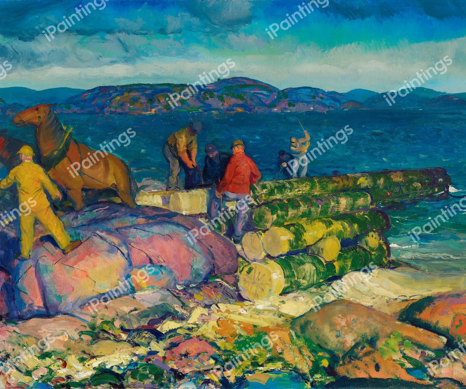 Dock Builders. The painting by George Bellows
