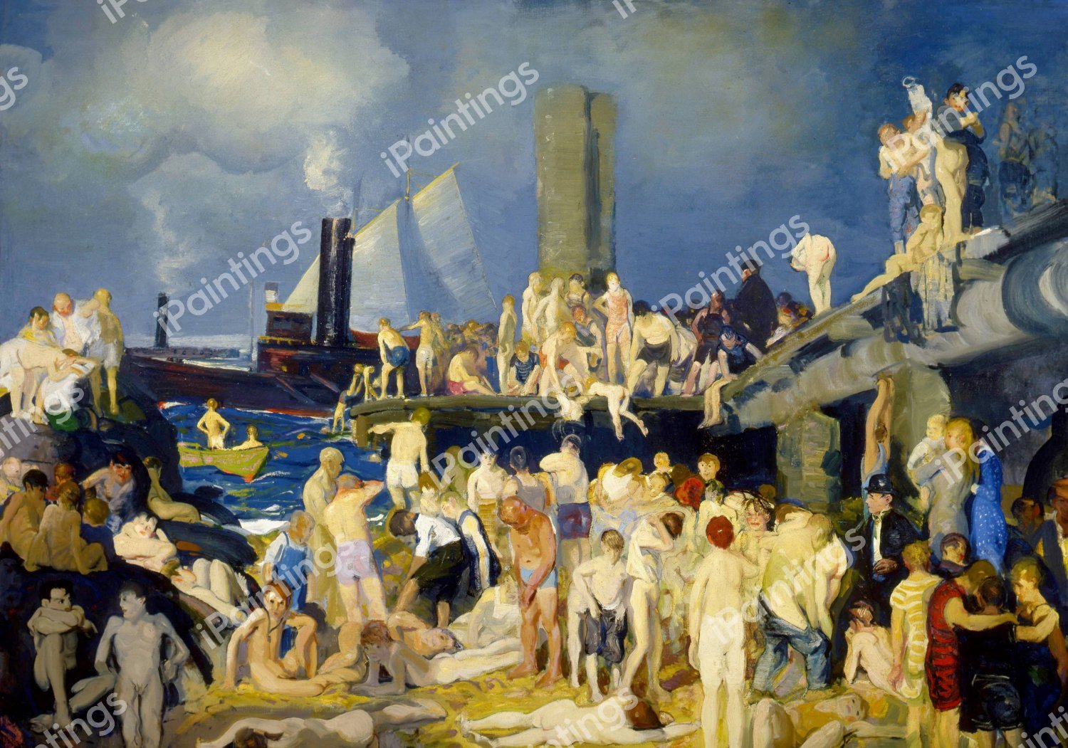 River Front. The painting by George Bellows