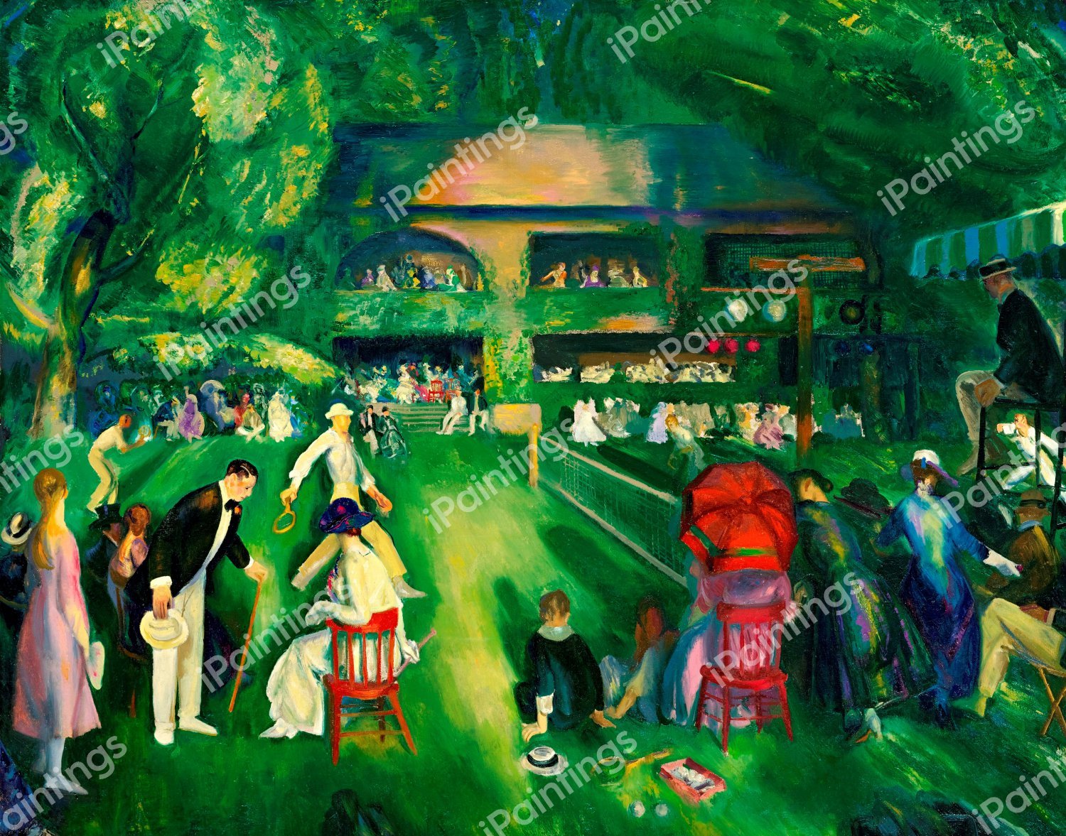 Tennis at Newport. The painting by George Bellows