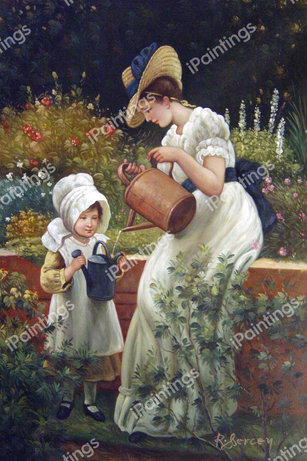 A Young Gardener. The painting by George Dunlop Leslie