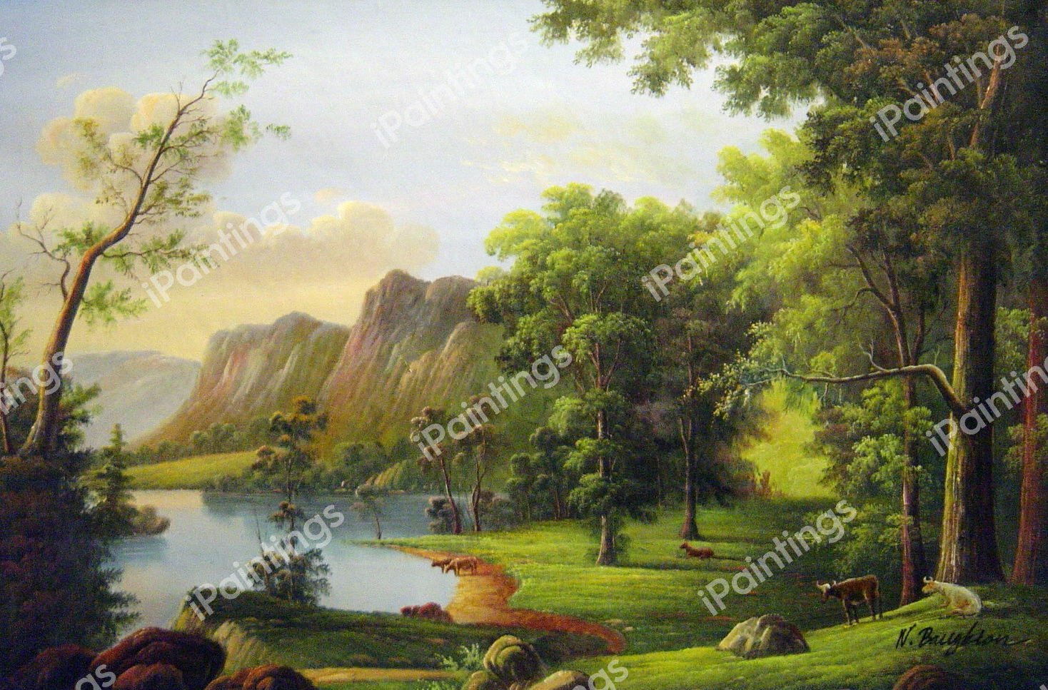 Summer On The Housatonic. The painting by George Durrie