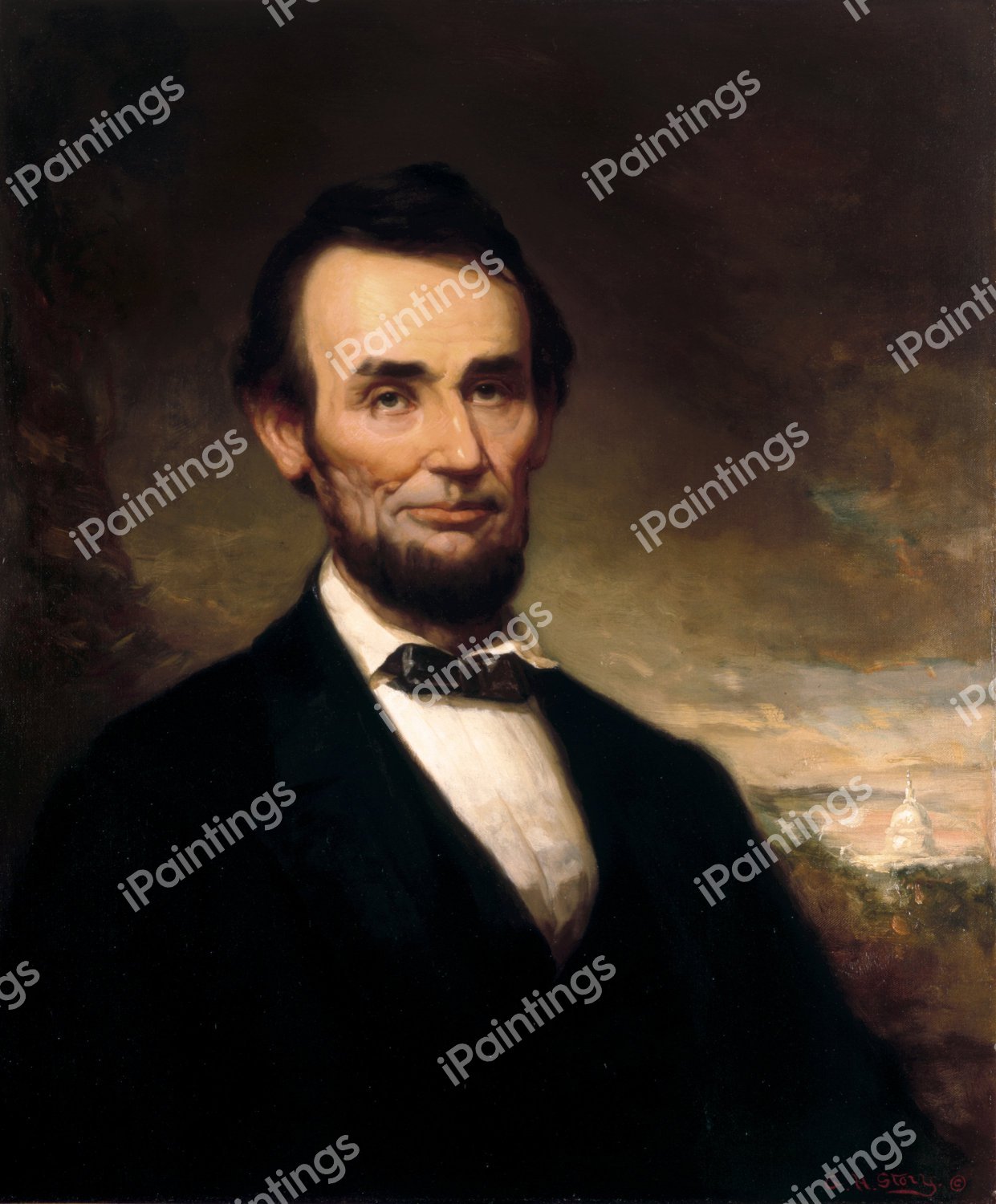 Abraham Lincoln. The painting by George Henry Story