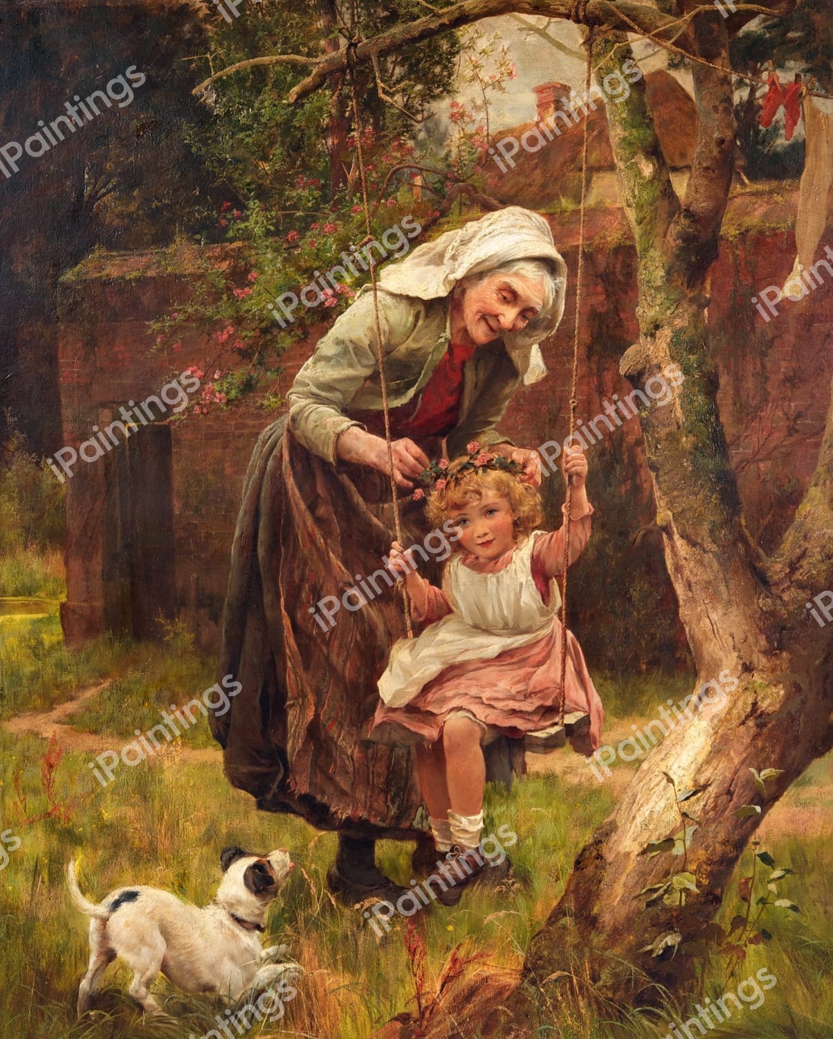 Grandma's Darling. The painting by George Hillyard Swinstead