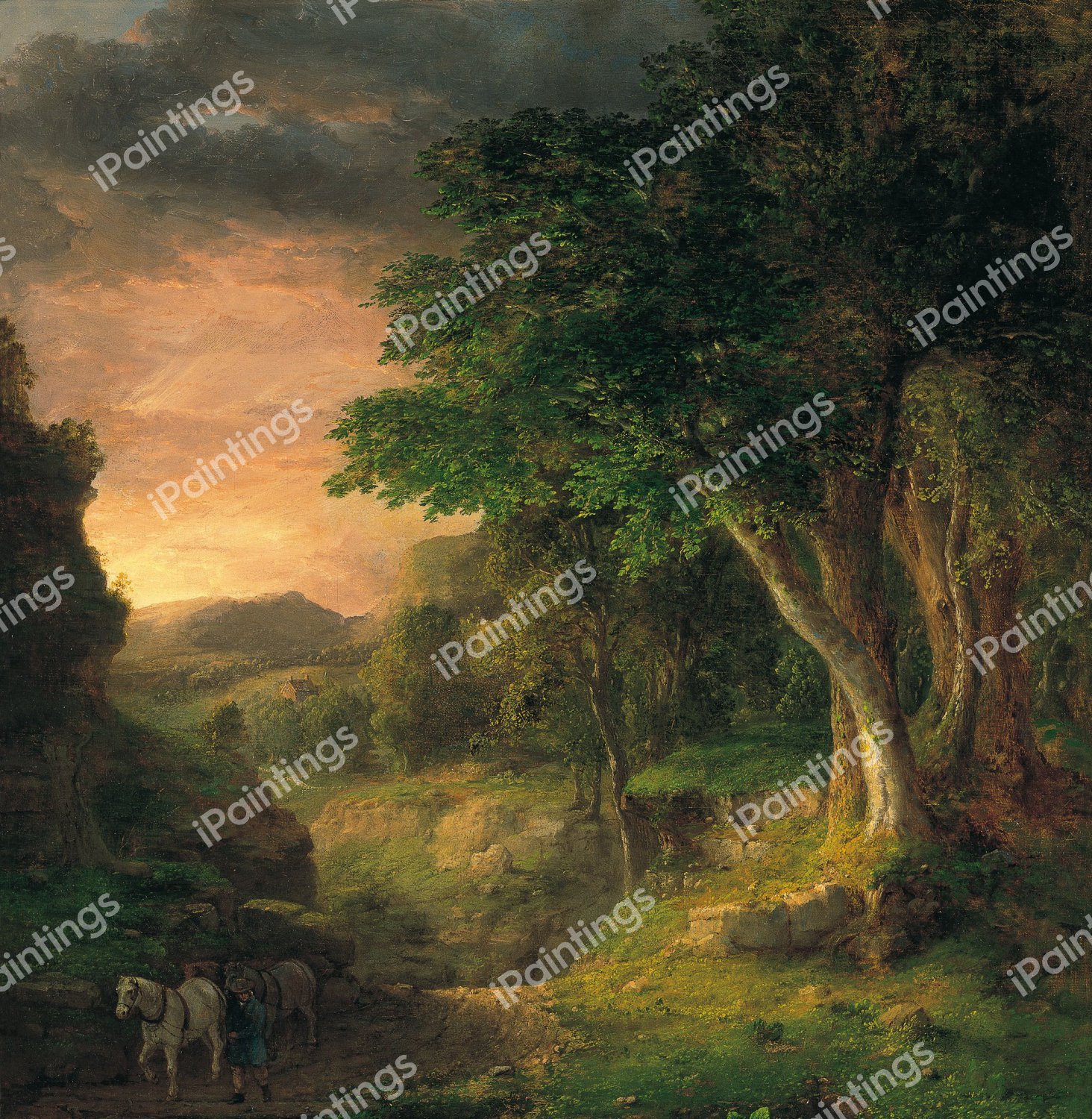A Sunset in the Berkshires. The painting by George Inness
