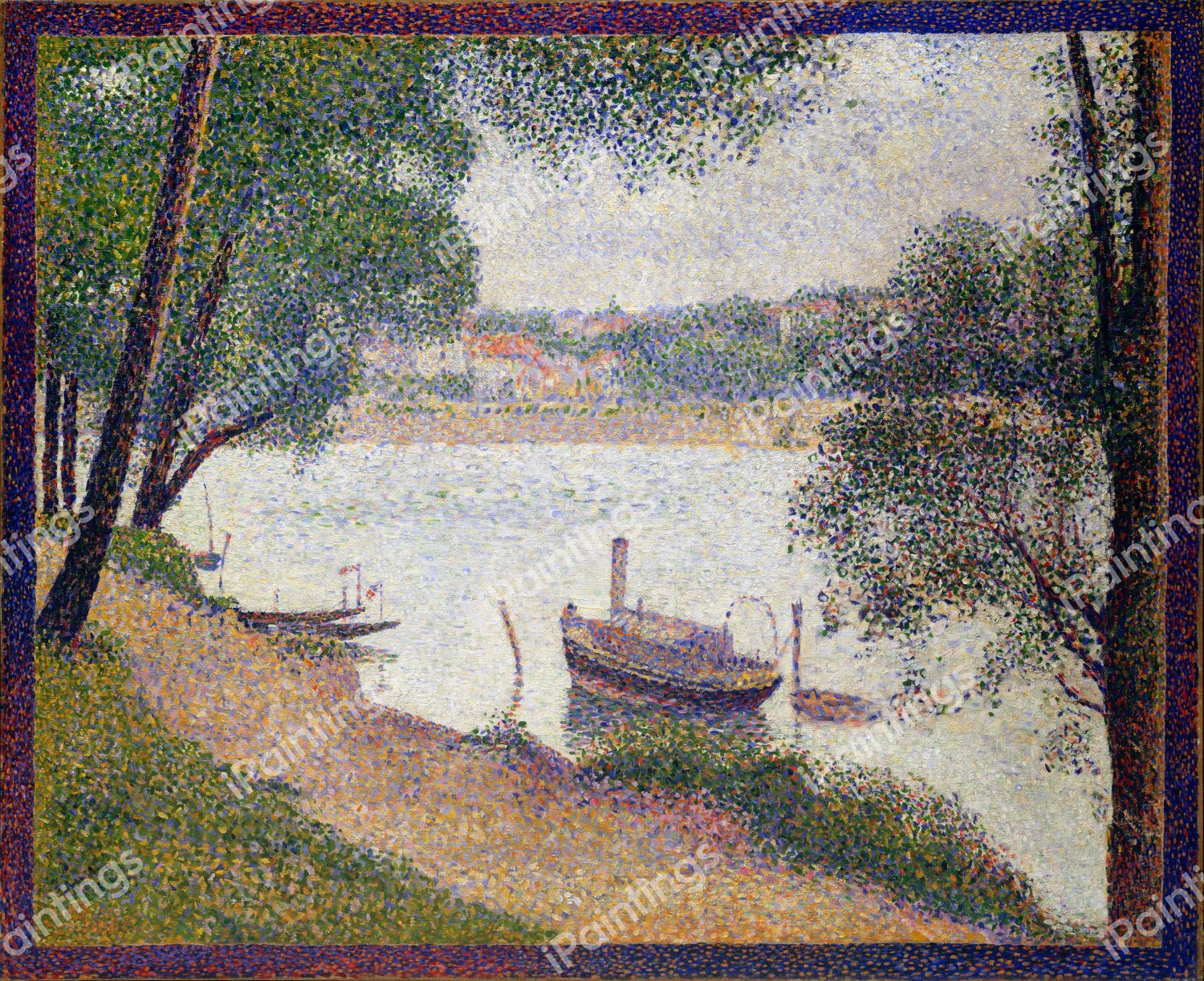 Gray Weather, Grande Jatte. The painting by Georges Seurat