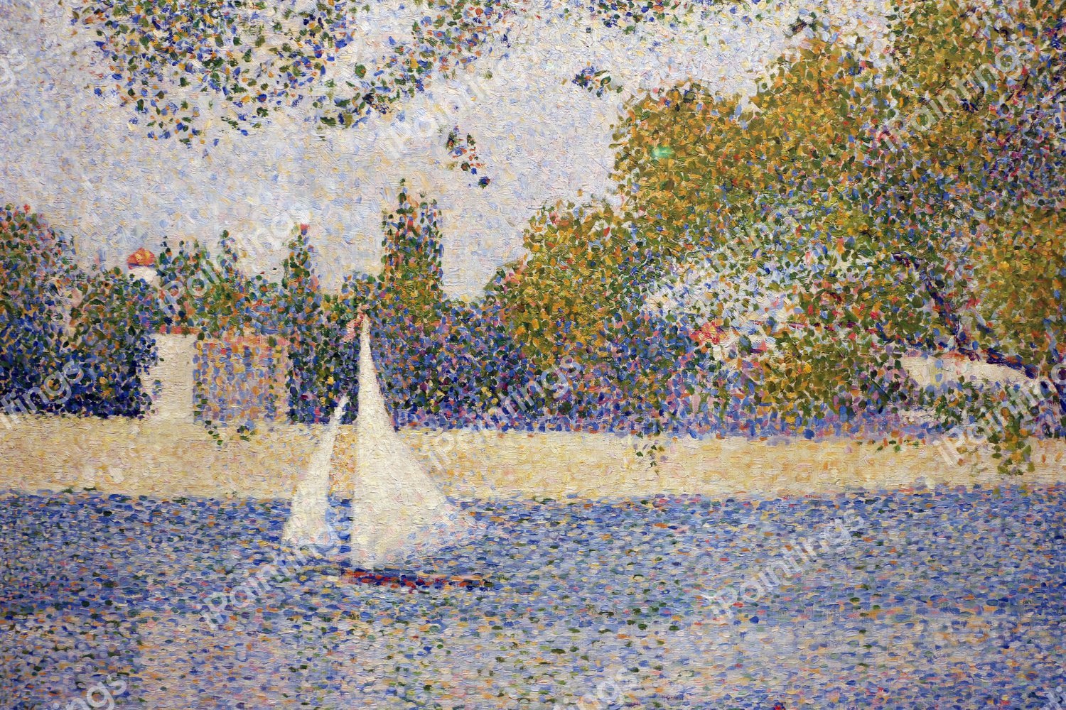 La Senna alla Grande Jatte. The painting by Georges Seurat