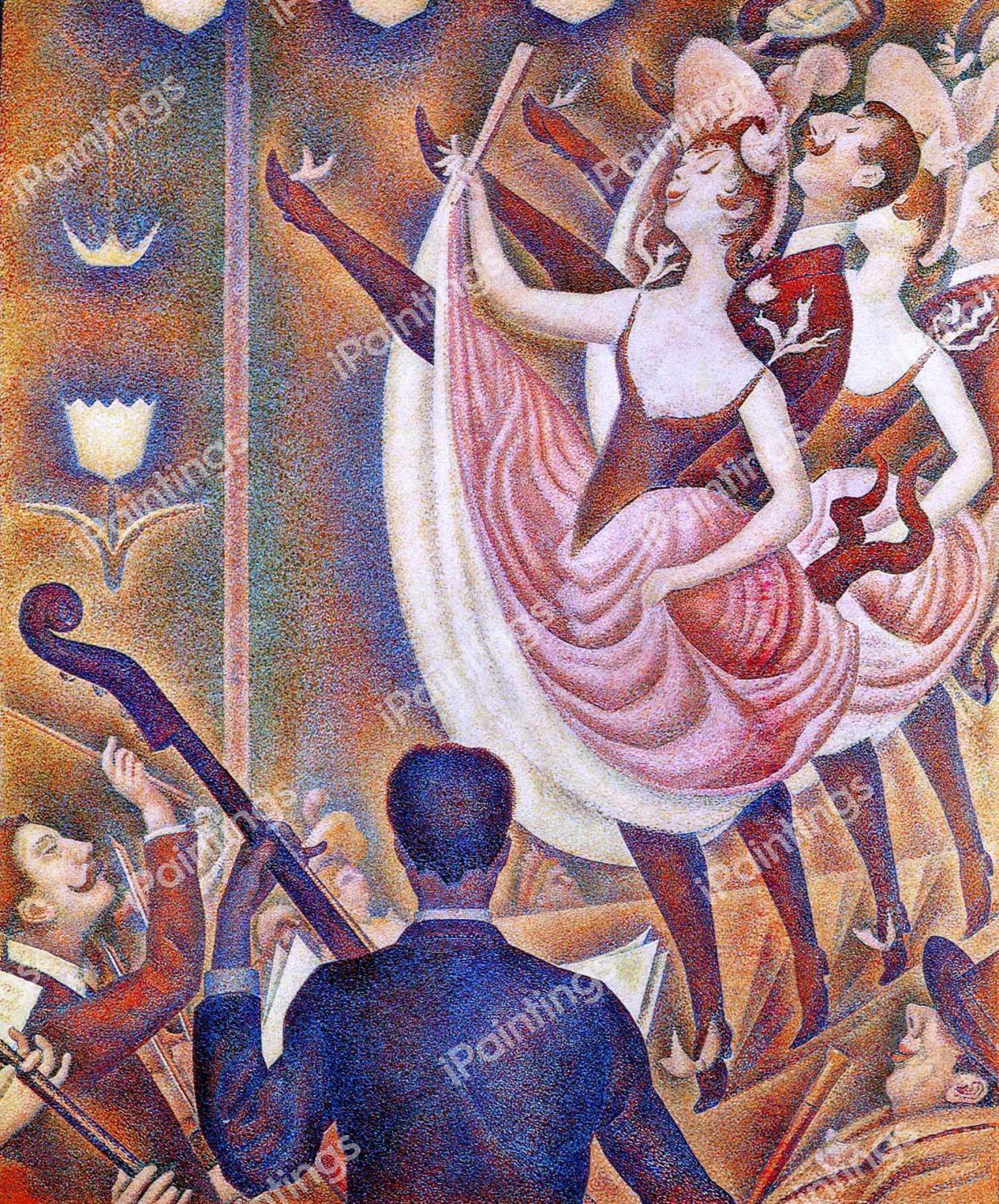 Performance of Chahut. The painting by Georges Seurat