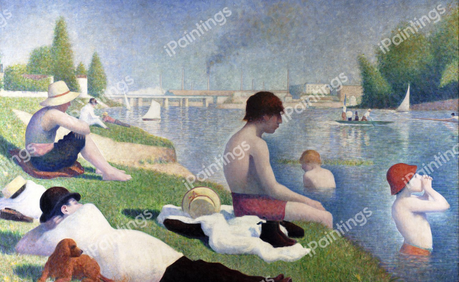 The Bathers at Asnieres. The painting by Georges Seurat