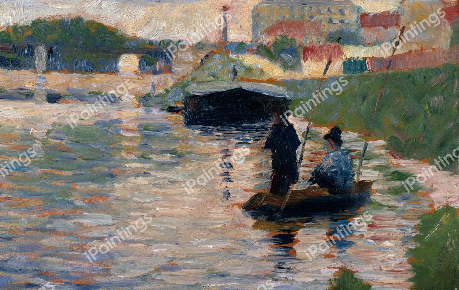 View of the Seine. The painting by Georges Seurat