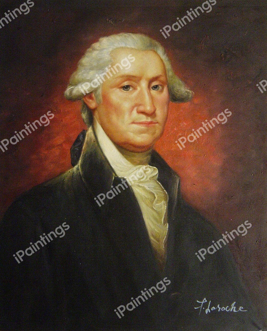 A Portrait Of George Washington. The painting by Gilbert Stuart
