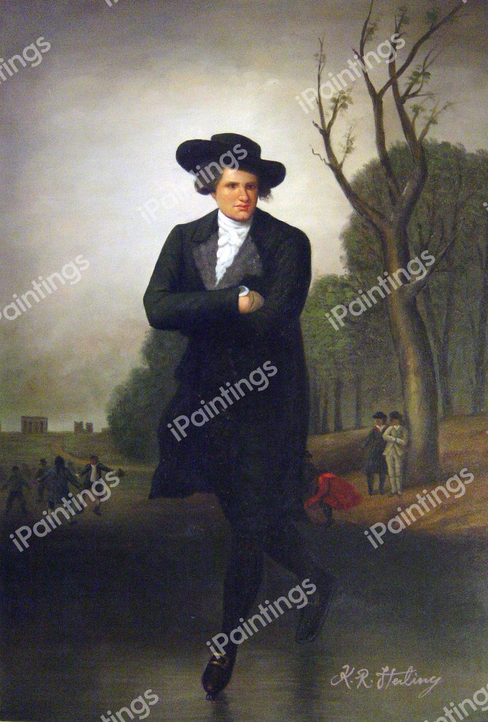 The Skater. The painting by Gilbert Stuart