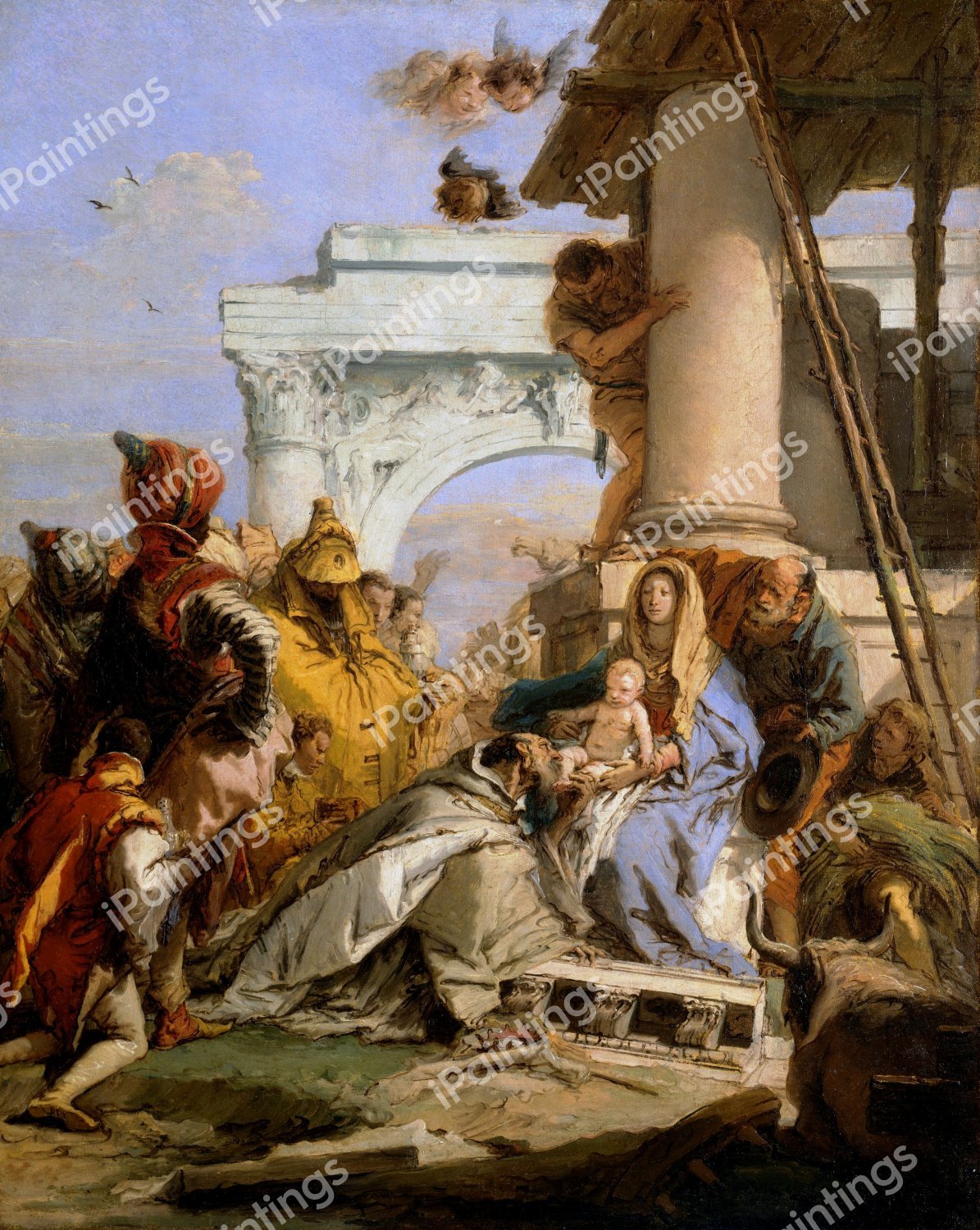 The Adoration of the Magi. The painting by Giovanni Battista Tiepolo