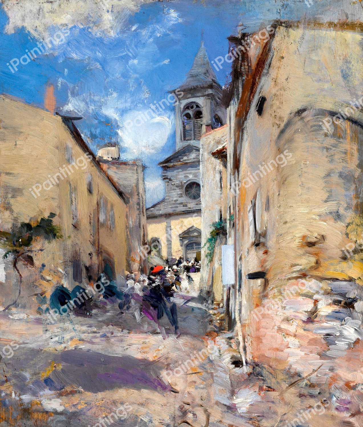 Chiesa Di Paese, 1890. The painting by Giovanni Boldini