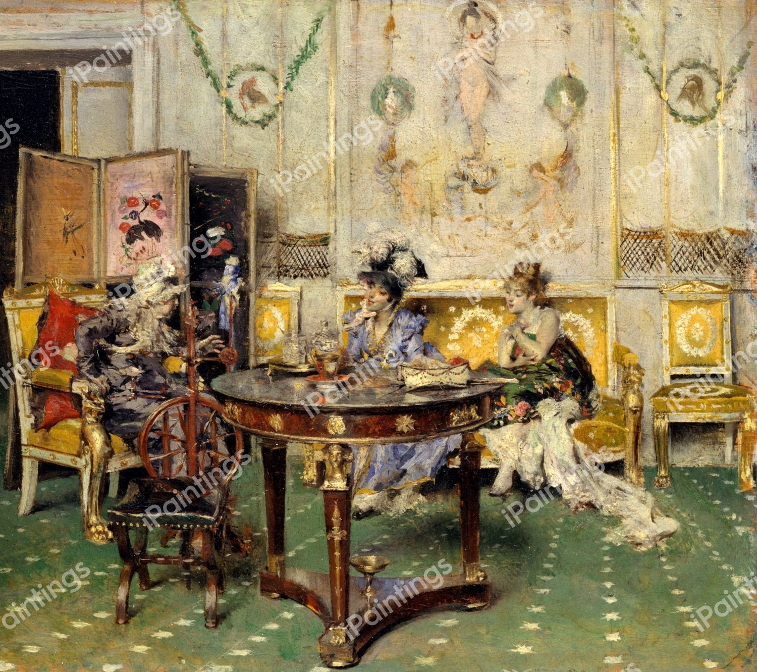 Gossip, 1873. The painting by Giovanni Boldini