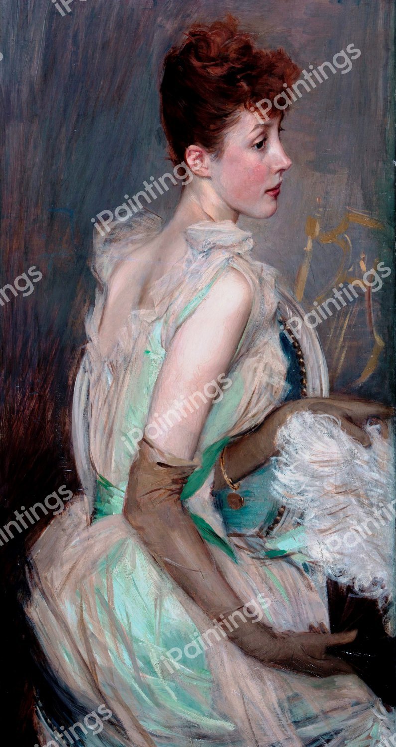 Portrait of Countess De Leusse, 1889. The painting by Giovanni Boldini