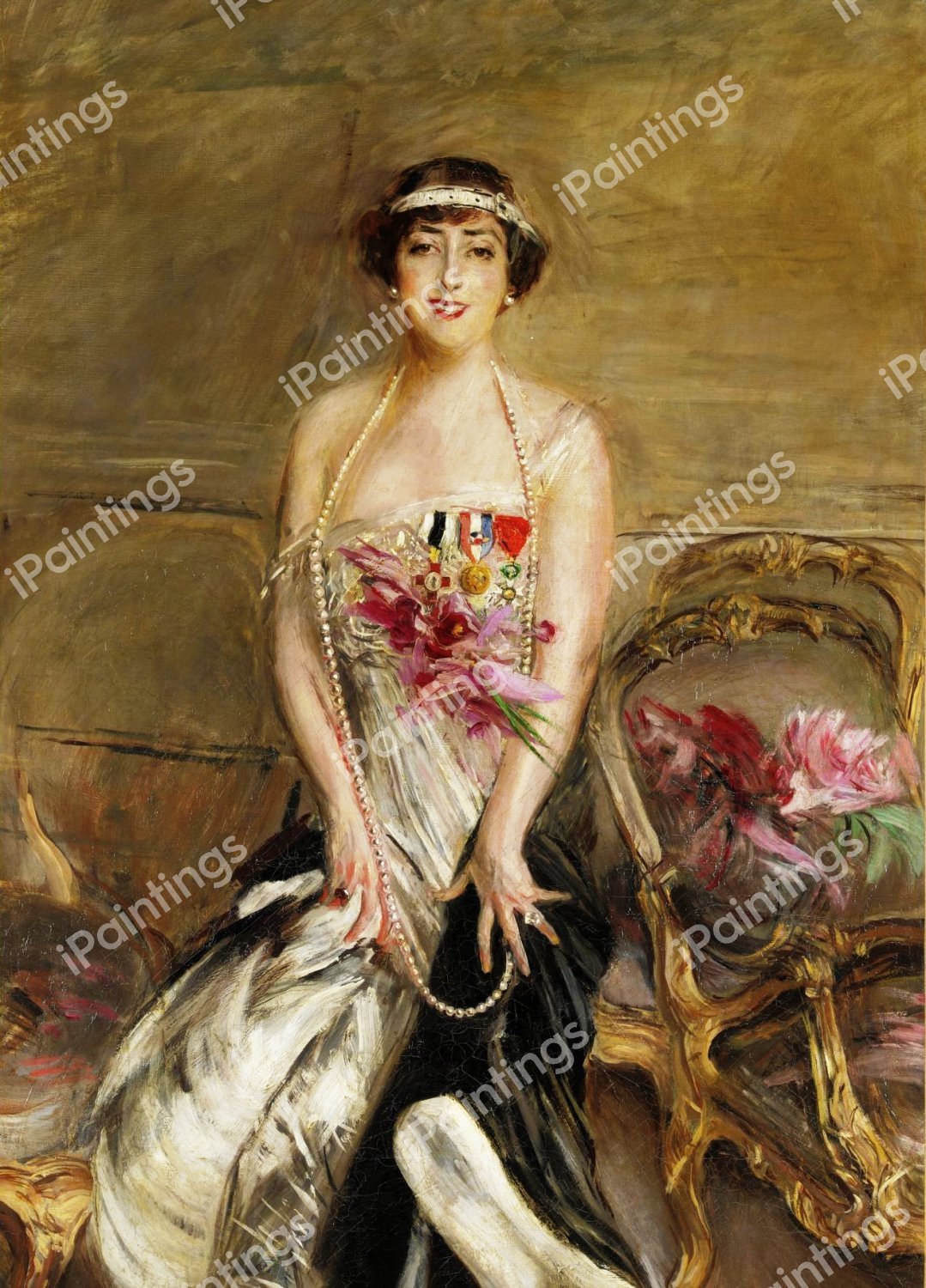Portrait of Lady Michelham, 1917. The painting by Giovanni Boldini