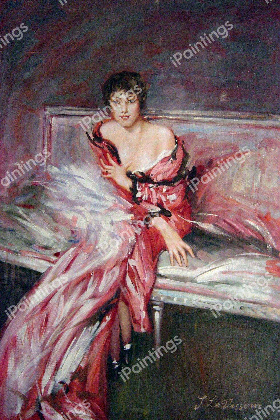 Portrait Of Madame Juillard In Red. The painting by Giovanni Boldini
