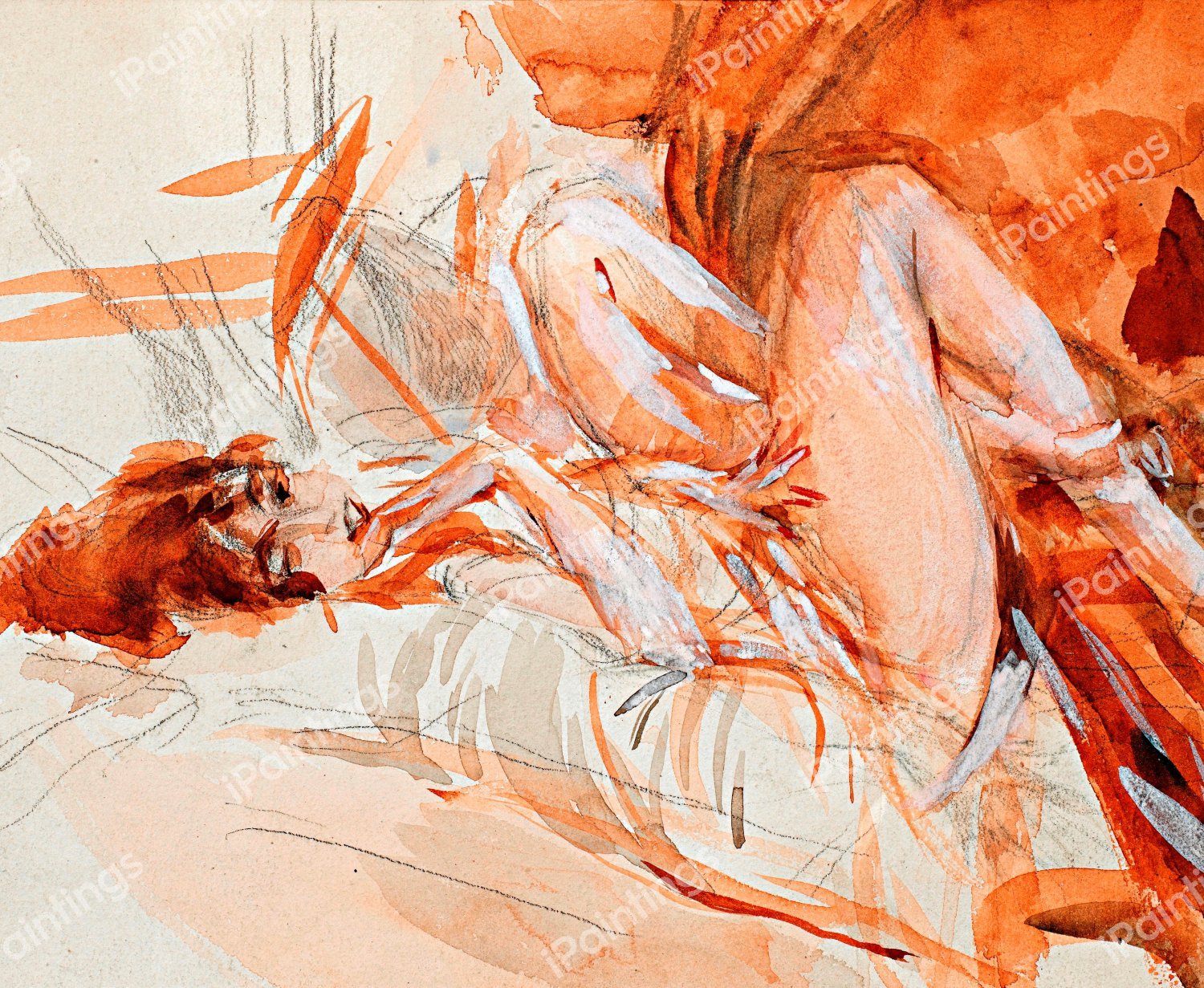 Reclining Lady, 1905. The painting by Giovanni Boldini