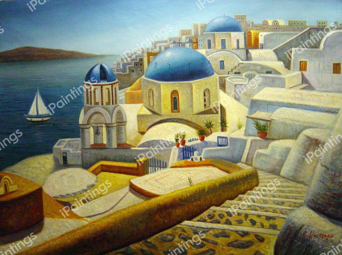 Gorgeous Santorini Morning. The painting by Our Originals