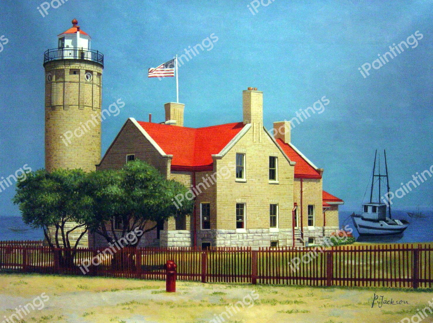 Great Lakes Lighthouse. The painting by Our Originals