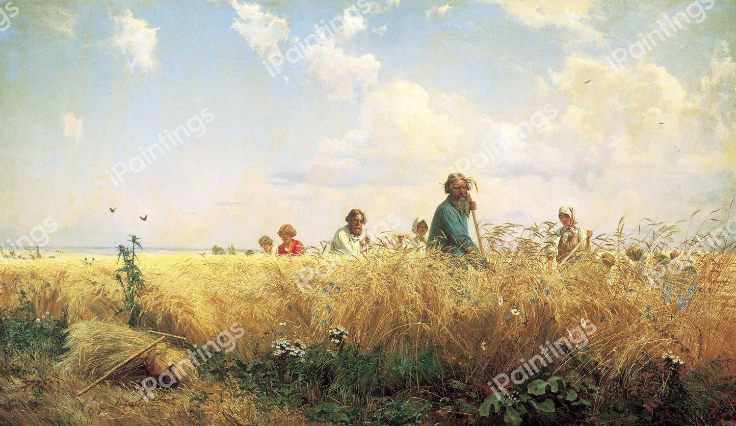 Time of Harvesting (Mowers). The painting by Grigoriy Myasoyedov