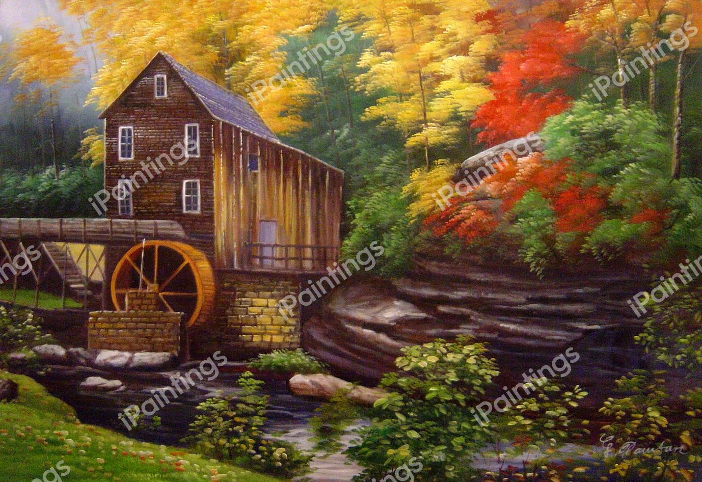 Grist Mill In Autumn. The painting by Our Originals
