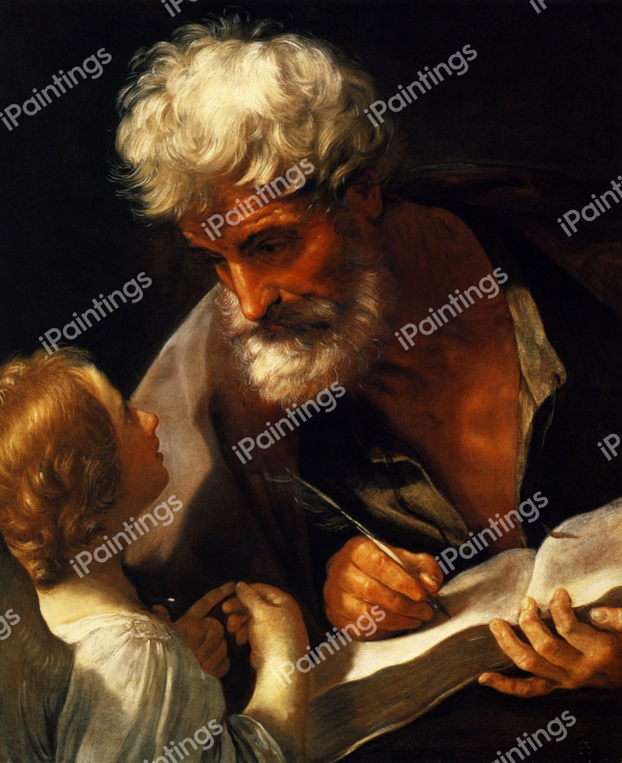 Saint Matthew. The painting by Guido Reni