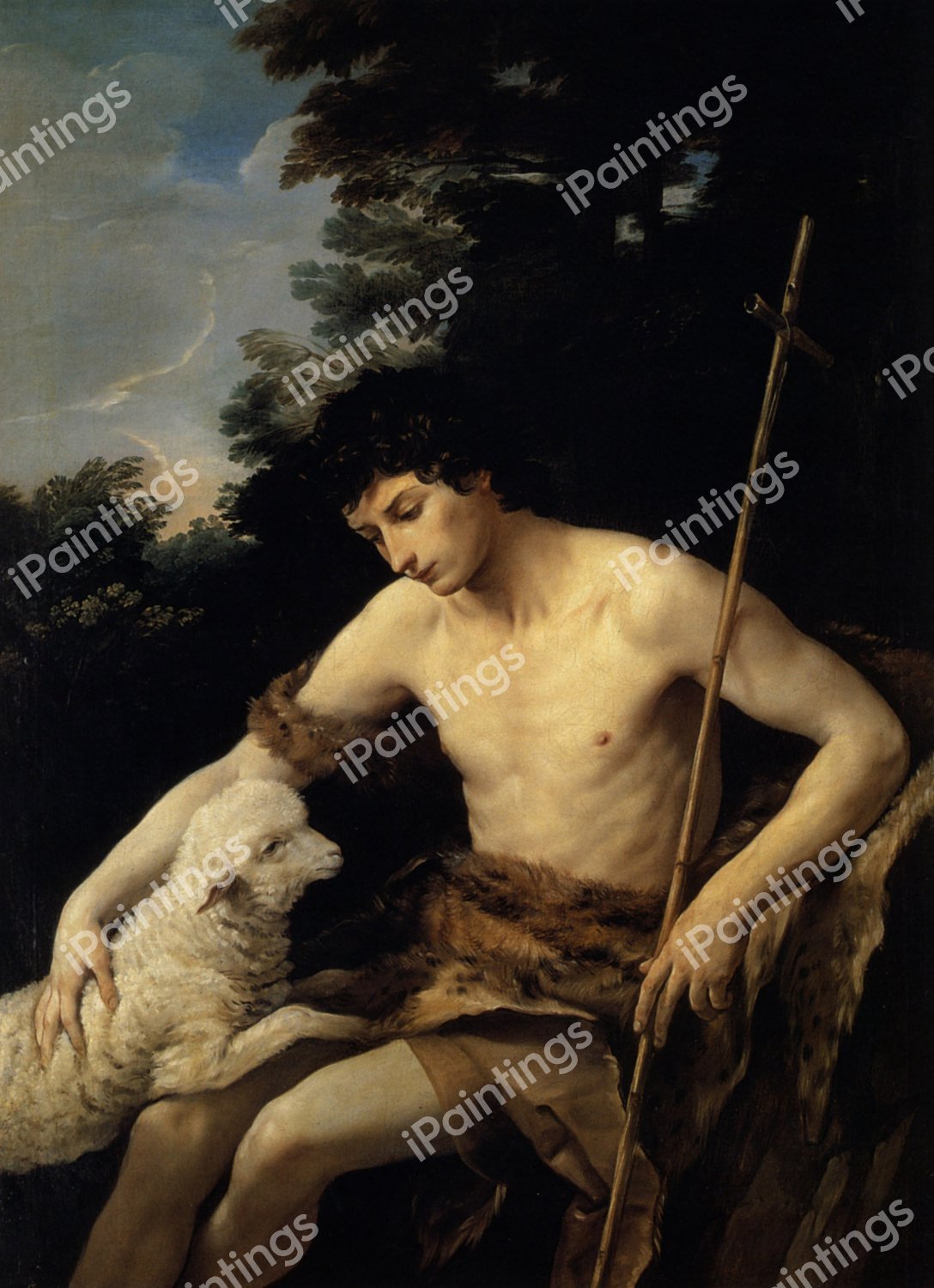 St. John the Baptist in the Wilderness. The painting by Guido Reni