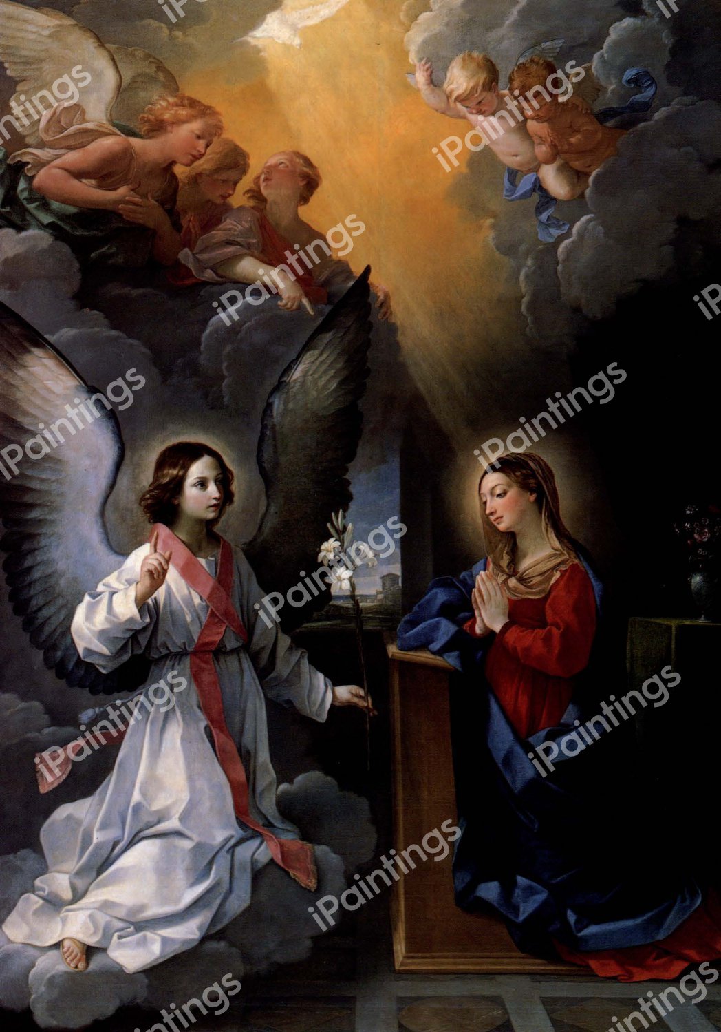 The Annunciation. The painting by Guido Reni