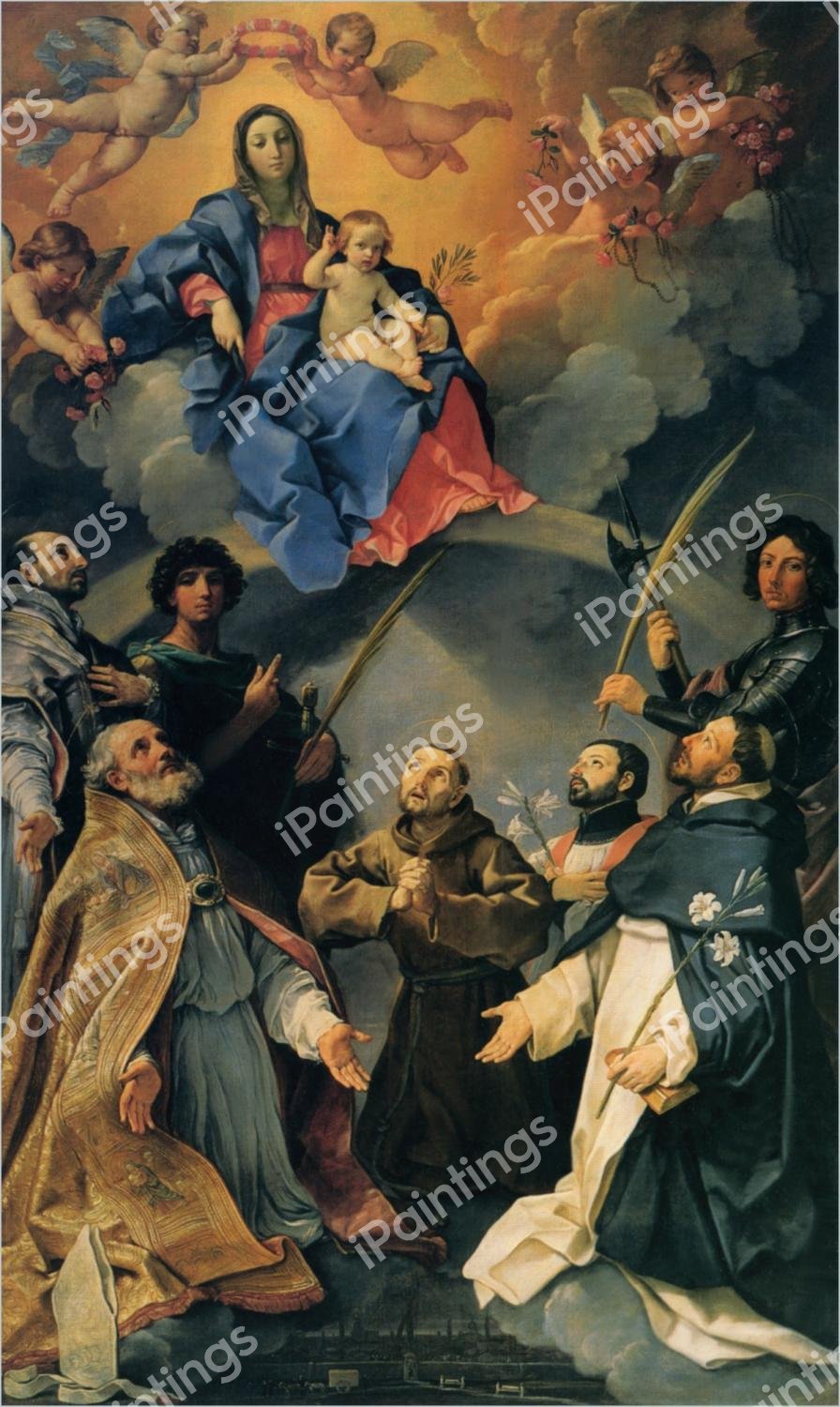 The Madonna of the Rosary. The painting by Guido Reni