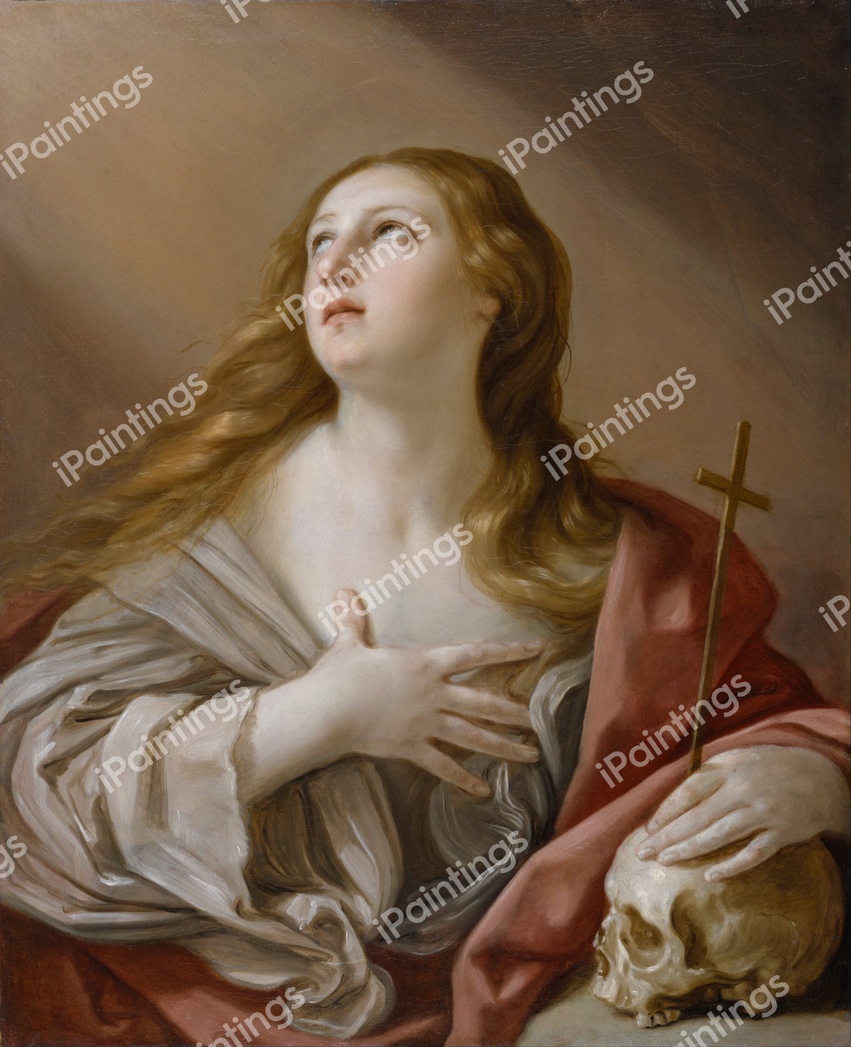 The Penitent Magdalene. The painting by Guido Reni