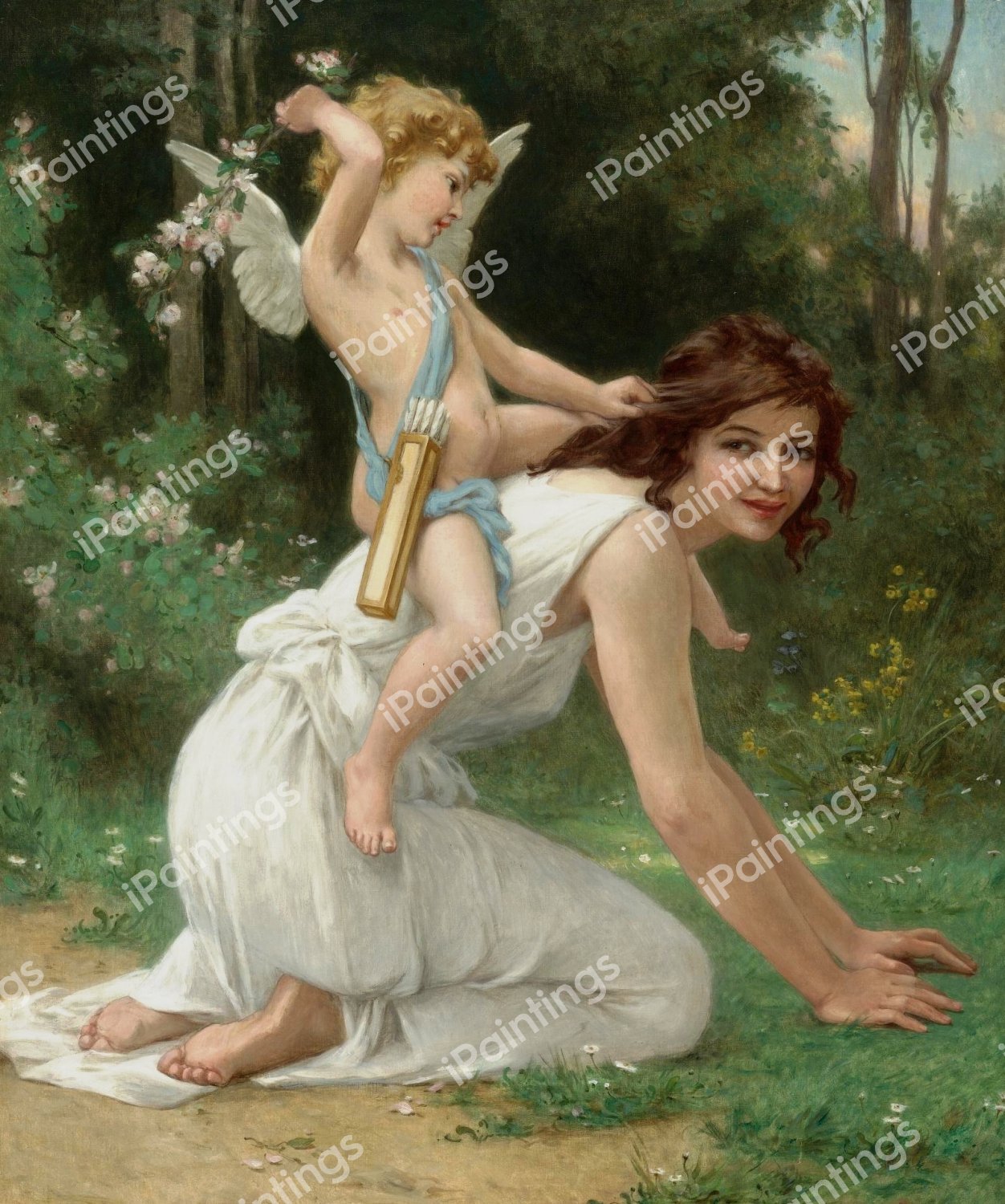 Venus and Cupid. The painting by Guillaume Seignac